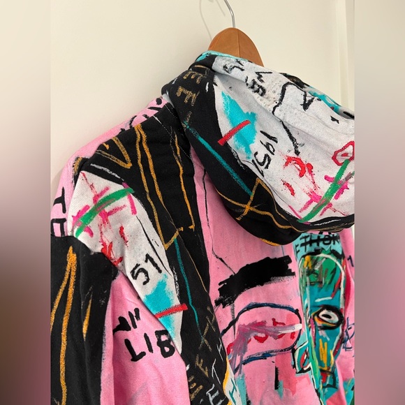 Jean-Michel Basquiat "In Italian" Hoodie x Rome Pays Off - Unisex Adult Medium - Picture 4 of 11